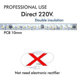 Fita LED 220V | 120xLED/m | 5m | SMD2835 | 1560Lm | 14W/M | IP65