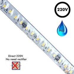 LED Strip 220V | 120xLED/m | 5m | SMD2835 | 1560Lm | 14W/M | IP65