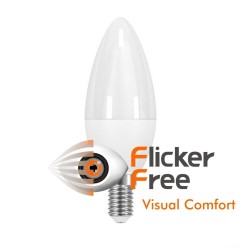 LED candle Bulb 6W  E14  C37 180º - OSRAM Chip