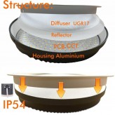 Downlight  LED - 10W - OSRAM CHIP DURIS E 2835 - CCT - UGR17