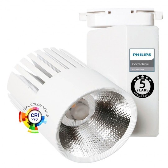 Foco LED 40W UPPSALA Branco PHILIPS Driver Calha Monofásico CRI+92