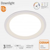 12W LED Downlight Round - OSRAM CHIP DURIS E 2835 - CCT - UGR19