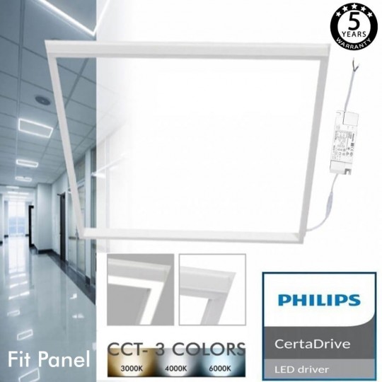 FIT Dalle LED 60x60 44W  - Philips Certa - Cadre Blanc - CCT