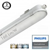 LED Feuchtraumleuchte Integrierten 50W Philips Driver COREPLUS - CCT - 150cm