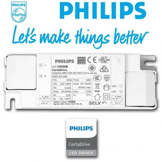 PACK 10 Dalles LED 60x60  44W - Philips CertaDrive - CRI+92