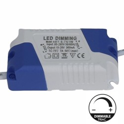 Driver REGULÁVEL Luminárias LED de 4W a 7W - 300mA - TRIAC