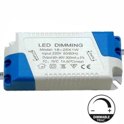 Driver DIMABLE para Luminarias LED de 18W a 25W - 300mA - TRIAC