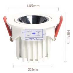 12W LED Downlight White - Bridgelux Chip - UGR11- CCT