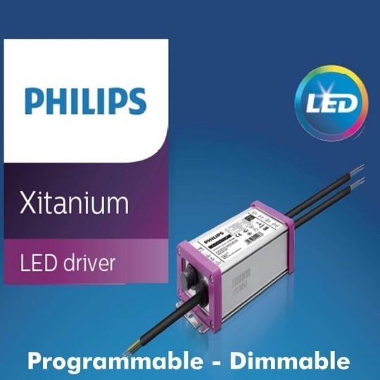 Driver Programable Regulable Philips XITANIUM para Luminarias LED de hasta 100W - 1050 mA - 5 años Garantía