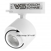 Foco  LED 28W LEIPZIG CalhaTrifásico - VOSSLOH - Óptica regulável 36º-60º