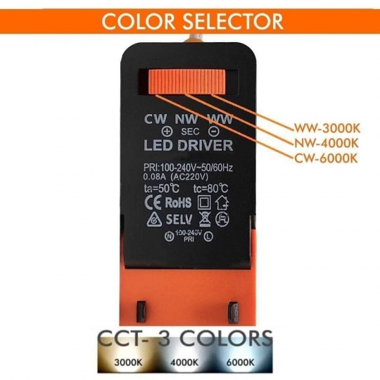 Encastrável 18W Circular - OSRAM CHIP DURIS E 2835 - CCT -  UGR17