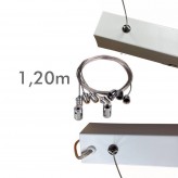 Dalle suspendu LED - 40W - Double lumière - 120X20 -Cadre Blanc - CCT