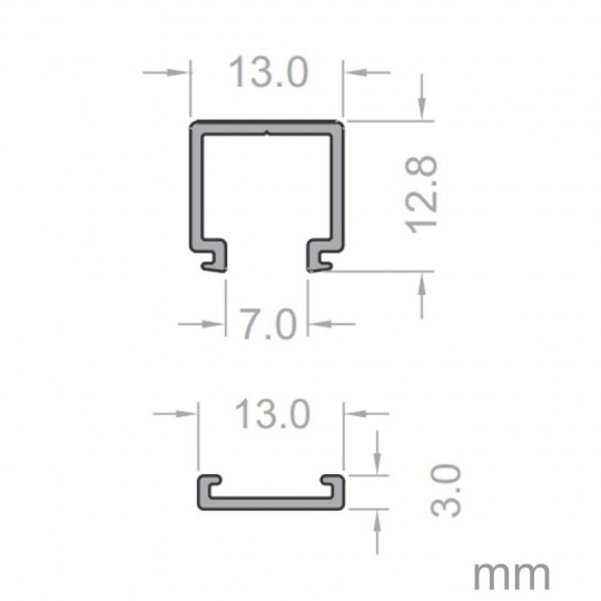 Profile PC - 2m - MINI- for LED Strips