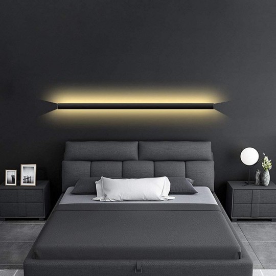 Aplique Linear LED - WASHINGTON PRETO - 0,5m - 1m - 1,5m - 2m - IP54