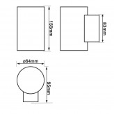 LED Floodlight  Wall Light Outdoor IP54 - GU10 x2