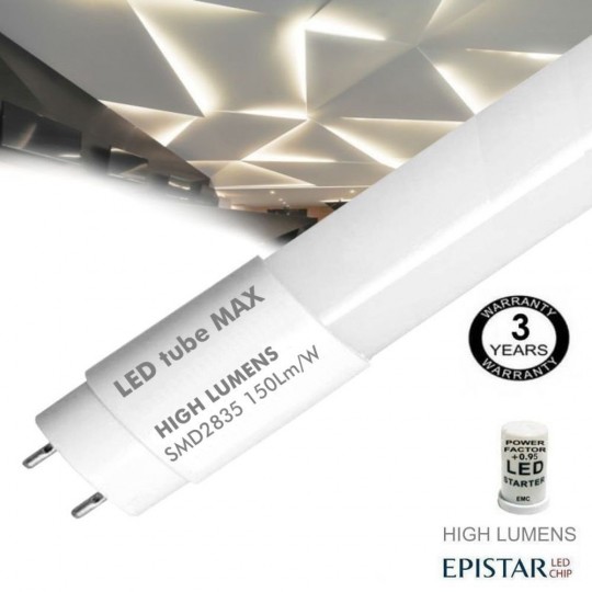 Tube MAX LED 22W Verre 300° - 150cm - LUMINOSITÉ ÉLEVÉE