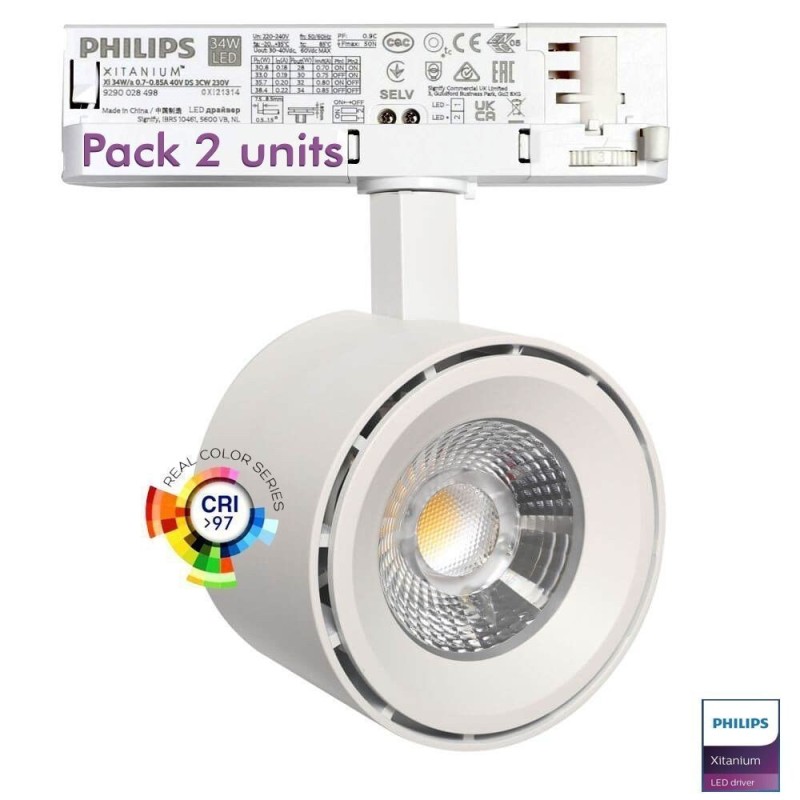 Foco LED 30W ODENSE Blanco PHILIPS Driver Carril TRIFÁSICO - CRI+97