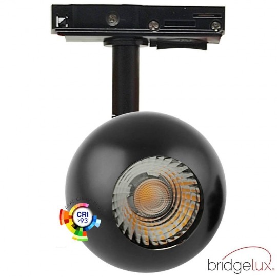 Spot LED 10W FENIX - Noir - Rail Monophasé - CRI+93