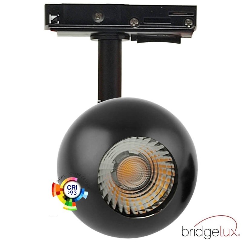 Foco LED 10W FENIX Negro Carril Monofásico CRI+93