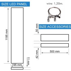 LED Pendant Panel -40W - Double Light - 120X20 - White Frame - CCT