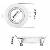 Anneau d'encastrement réglable pour LED GU10 MR16 - Ø84mm - Aluminium