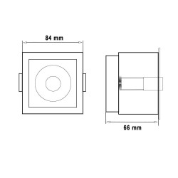 12W LED Downlight Square White - Bridgelux Chip - UGR11- CCT- CRI+92