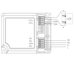 Driver regulable DALI 42W - 3v-42v - 600mA-1100mA - IP20