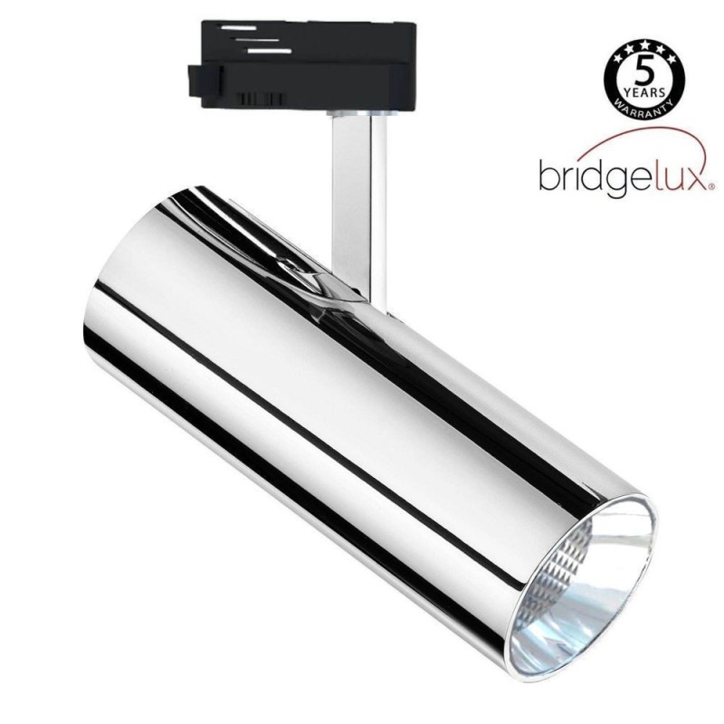 LED Tracklight  30W BERN Silver Chrome DIMMABLE  DOB DRIVERLESS  24º