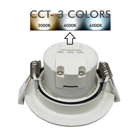 Downlight LED 7W -  Rond Chromé - CCT