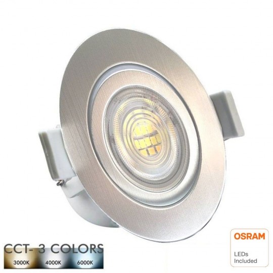 Downlight LED 7W -  Rond Chromé - CCT