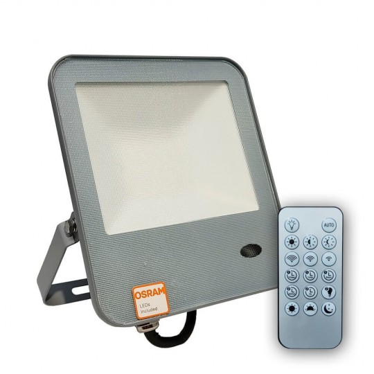 30W 4000K LED Outdoor Floodlight  NEW EVOLUTION IP65 Osram Chip - 150Lm/W with Motion Sensor and Remote Control