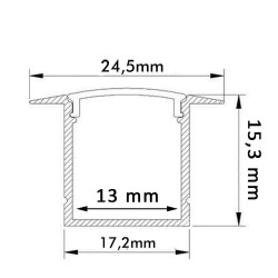 Profile White & Black  - 2 Meters - Wings - Aluminum - for LED