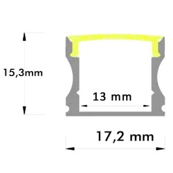 Perfil Branco e Preto - 2 metros - U - Alumínio - para LED