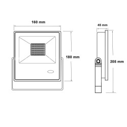 30W LED Outdoor Floodlight  NEW EVOLUTION IP65 Osram Chip - 150Lm/W With motion sensor and remote control