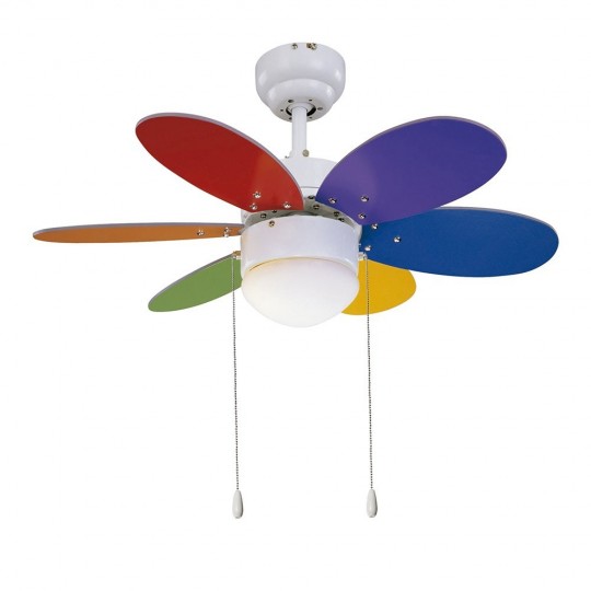Ceiling LED fan RAINBOW Colours  - E27 - 53W - 76cm