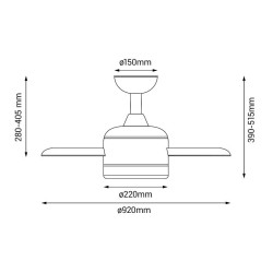 Ventilador LED de techo TICO - 12W CCT - IP20