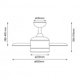 Ventilador LED de techo TICO - 12W CCT - IP20