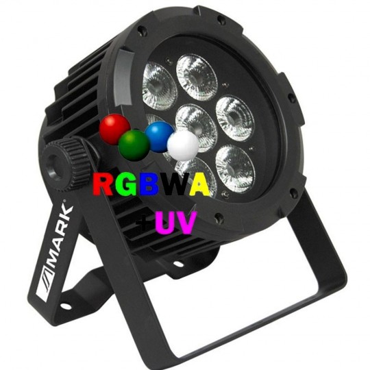 126W LED Spotlight - IP65 - MARK PRO RBGWA+UV (6 in 1) DMX