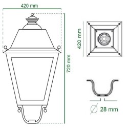 Farola LED 40W  Aluminio - TUROL - Bridgelux