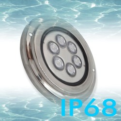 Foco Led Submersíveis - 18W - DC12V -  IP68 - Aço inoxidável