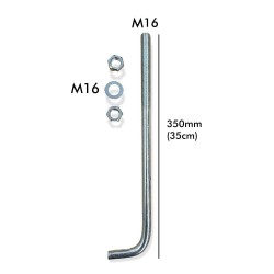 Perno de anclaje para suelo para Columna - Acero Zincado - 16mm