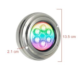 Foco Led Submersíveis  RGB - 18W - DC12V -  IP68 - Aço inoxidável