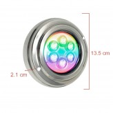 Foco Led Submersíveis  RGB - 18W - DC12V -  IP68 - Aço inoxidável