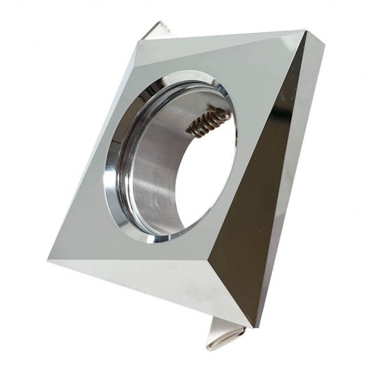 PACK 2 - Fester Ring für dichroitisches Quadrat GU10-MR16 - CHROME