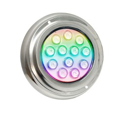 Foco Led Submersíveis  RGB - 36W - DC12V -  IP68 - Aço inoxidável