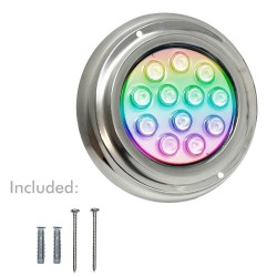 Foco Led Submersíveis  RGB - 36W - DC12V -  IP68 - Aço inoxidável