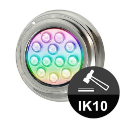 Foco Led Submersíveis  RGB - 36W - DC12V -  IP68 - Aço inoxidável