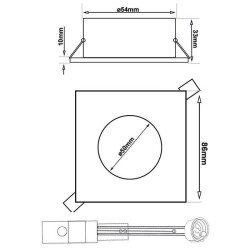 PACK 2 - Anel fixo para quadrado dicróico GU10-MR16 - CHROME