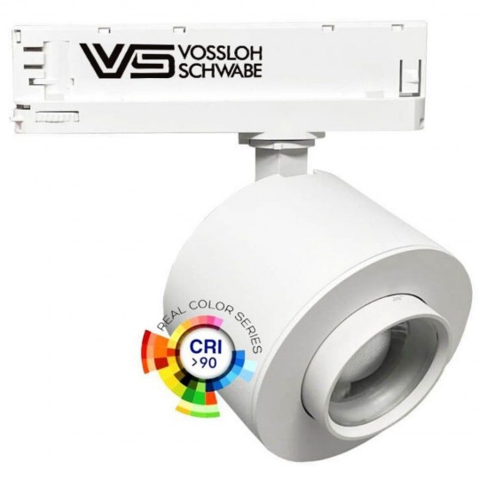 LED TrackLight 28W LEIPZIG - 3 Phase rails - VOSSLOH - Adjustable Optics 36º-60º
