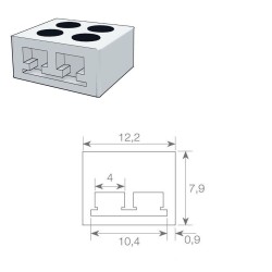 Conector aparafusado para fitas LED SMD  - 10mm - IP20